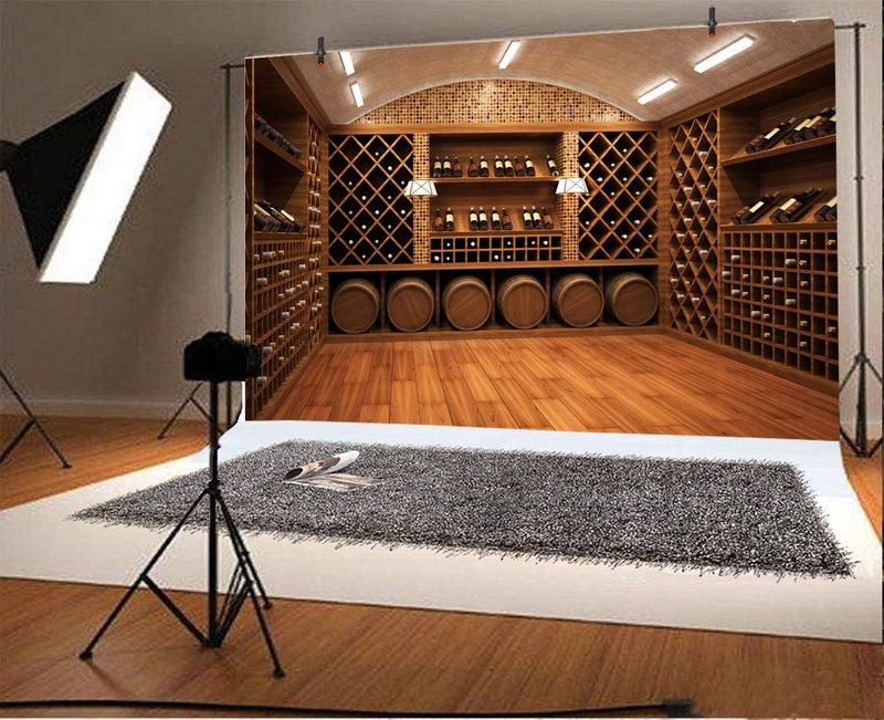 Laeacco French Wine Cellar Backdorps 10x6.5ft Vinyl Photography Background Wooden Board Storage Champagne Red Wine Celebration Party Business Man Adults Photo Protrais Artistic Studio Props - Image 2